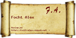 Focht Alex névjegykártya